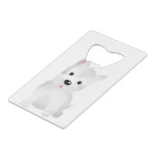 Westie hond creditkaart flessenopener (Achterkant Gekanteld)
