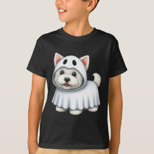 Westie Hond Halloween Kostuum Ghost West Terrier T-shirt