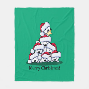 Westie-hond Kerstboom Fleece Deken