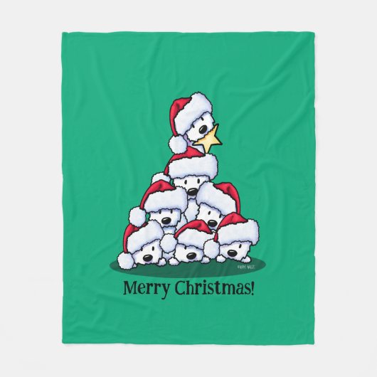 Westie-hond Kerstboom Fleece Deken (Voorkant)