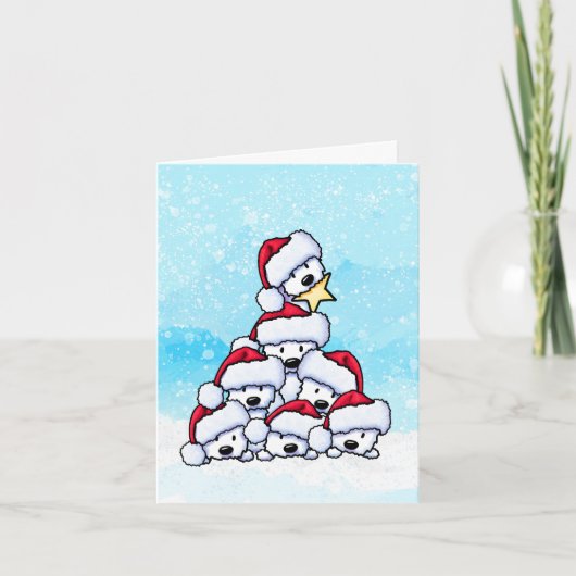 Westie-hond Kerstboom Kaart (Voorkant)