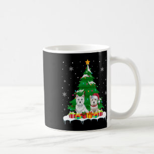 Westie Hond Kerstboom Lights Santa Reindeer Xm Koffiemok