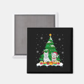 Westie Hond Kerstboom Lights Santa Reindeer Xm Magneet (Voorkant / Achterkant)