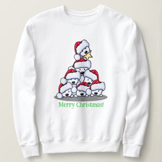 Westie-hond Kerstboom T-shirt (Design voorkant)