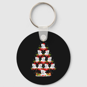 Westie-hond Kerstboomverlichting Westie Kerstmis Sleutelhanger