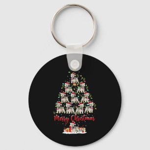 Westie-hond Kerstverlichting Kerstman Westie Kerst Sleutelhanger