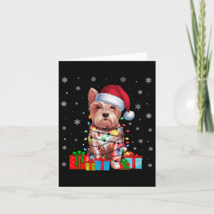 Westie Hond Lelijke Xmas Lights Santa Hat Westie H Kaart