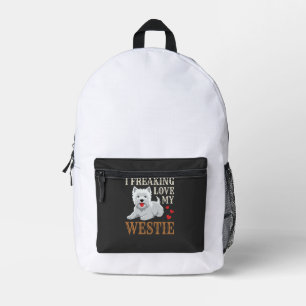 Westie-hond liefde typografie bedrukte rugzak