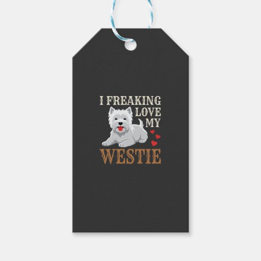Westie-hond liefde typografie cadeaulabel (Voorkant)