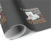 Westie-hond liefde typografie cadeaupapier (Rol Hoek)
