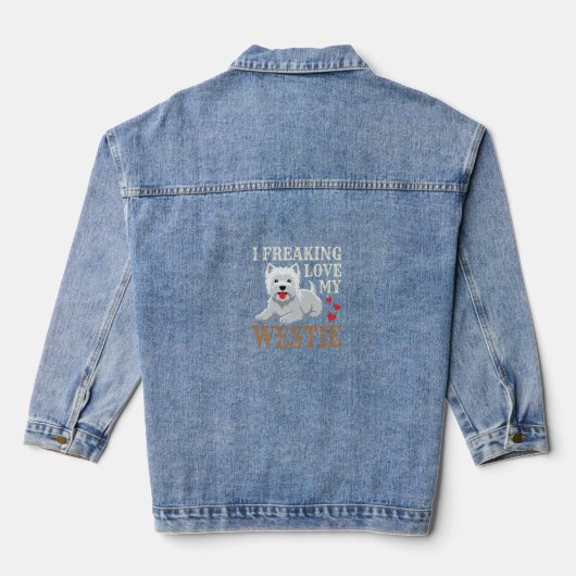 Westie-hond liefde typografie denim jacket (Achterkant)