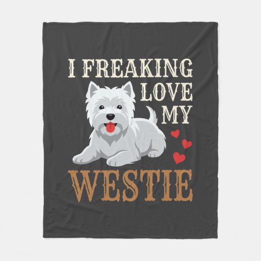 Westie-hond liefde typografie fleece deken (Voorkant)