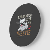 Westie-hond liefde typografie grote klok (Hoek)