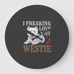 Westie-hond liefde typografie grote klok