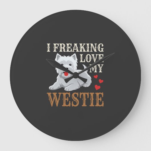Westie-hond liefde typografie grote klok (Voorkant)