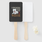 Westie-hond liefde typografie handwaaier (Voorkant en achterkant)