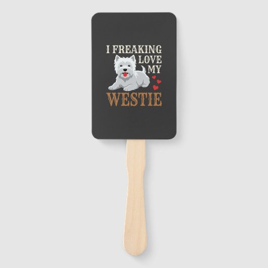 Westie-hond liefde typografie handwaaier (Voorkant)
