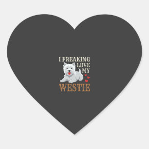 Westie-hond liefde typografie hart sticker