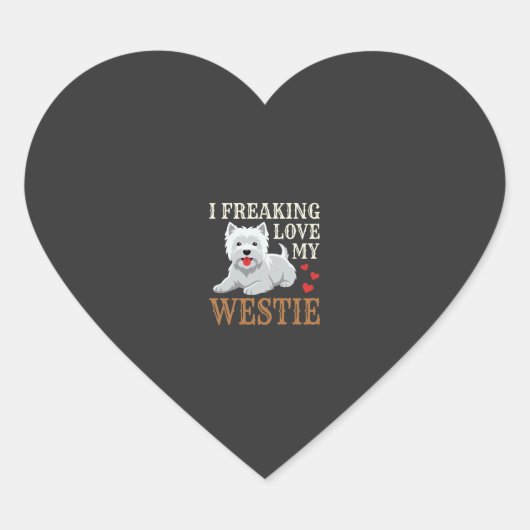 Westie-hond liefde typografie hart sticker (Voorkant)