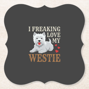 Westie-hond liefde typografie kartonnen onderzetters