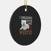 Westie-hond liefde typografie keramisch ornament (Rechts)