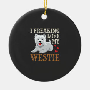Westie-hond liefde typografie keramisch ornament