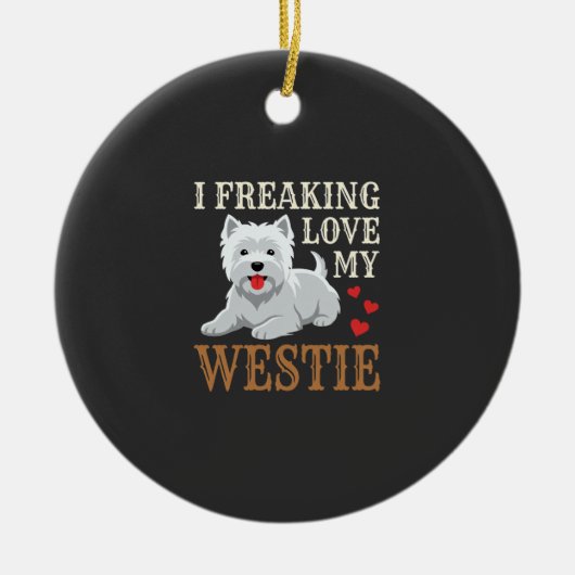 Westie-hond liefde typografie keramisch ornament (Voorkant)