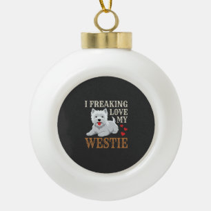 Westie-hond liefde typografie keramische bal ornament