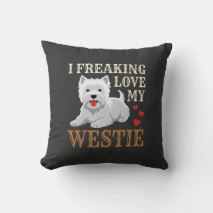 Westie-hond liefde typografie kussen