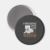 Westie-hond liefde typografie magneet (Voorkant / Achterkant)
