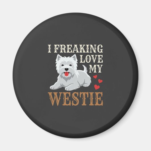 Westie-hond liefde typografie magneet (Voorkant)
