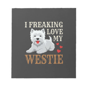 Westie-hond liefde typografie notitieblok