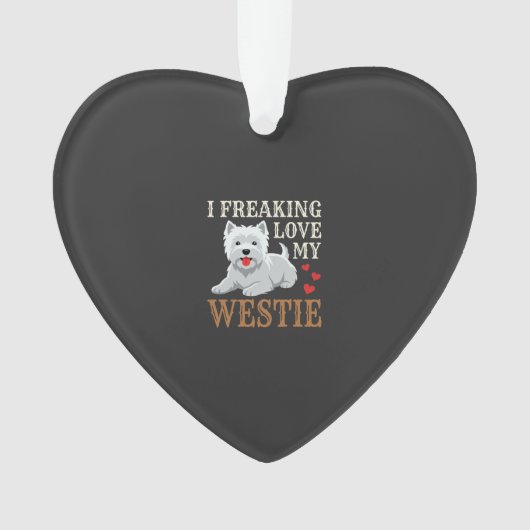 Westie-hond liefde typografie ornament (voorkant)