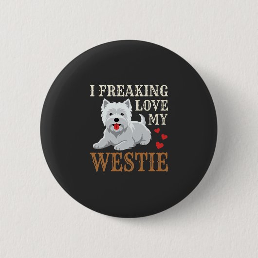 Westie-hond liefde typografie ronde button 5,7 cm (Voorkant)