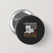 Westie-hond liefde typografie ronde button 5,7 cm (Voorkant /achterkant)