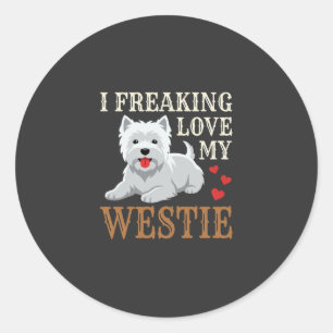 Westie-hond liefde typografie ronde sticker