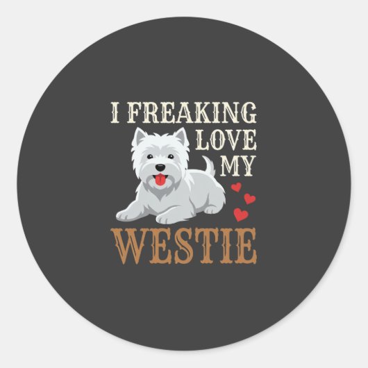Westie-hond liefde typografie ronde sticker (Voorkant)