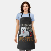 Westie-hond liefde typografie schort (Gedragen)