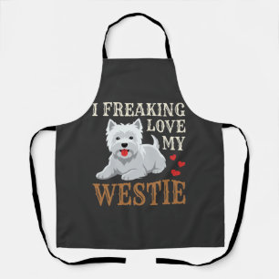 Westie-hond liefde typografie schort