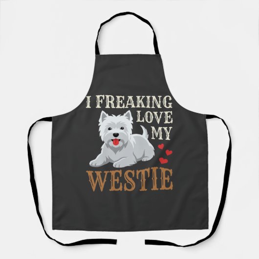 Westie-hond liefde typografie schort (Voorkant)