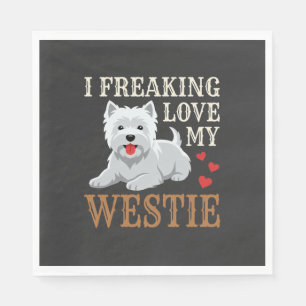 Westie-hond liefde typografie servet