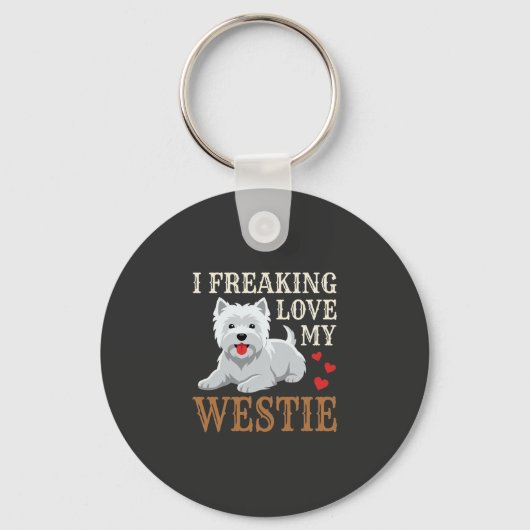 Westie-hond liefde typografie sleutelhanger (Voorkant)