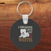 Westie-hond liefde typografie sleutelhanger (Voorkant)
