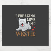 Westie-hond liefde typografie sparkling wijnetiket (Enkel label)
