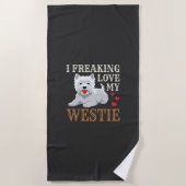 Westie-hond liefde typografie strandlaken (Voorkant)