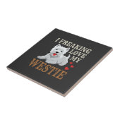 Westie-hond liefde typografie tegeltje (Zijkant)