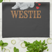 Westie-hond liefde typografie theedoek (Gevouwen)