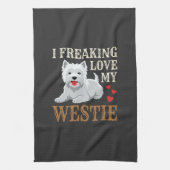 Westie-hond liefde typografie theedoek (Verticaal)