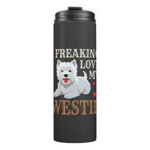 Westie-hond liefde typografie thermosbeker