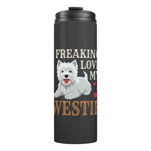 Westie-hond liefde typografie thermosbeker (Voorkant)